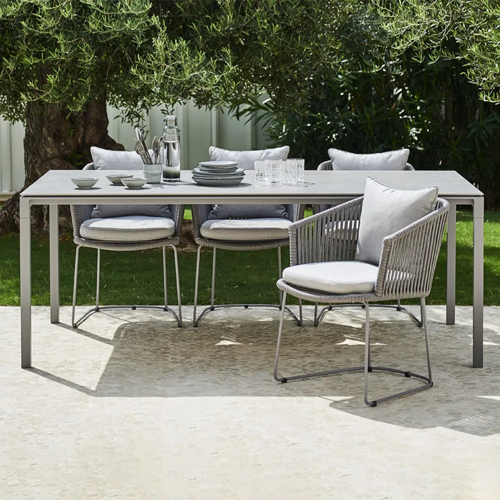Pure dining table, Concrete grey-light grey 100x100 cm Cane-line
