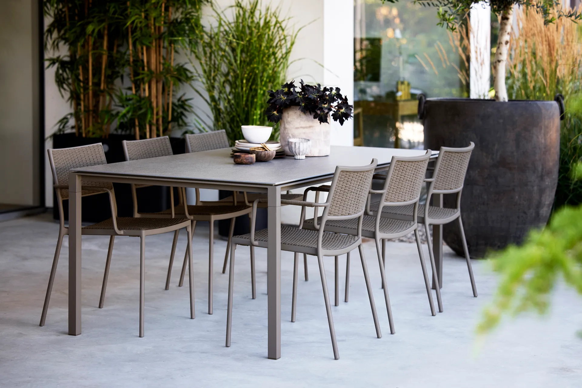Pure table 200x100 cm Basalt grey-taupe Cane-line