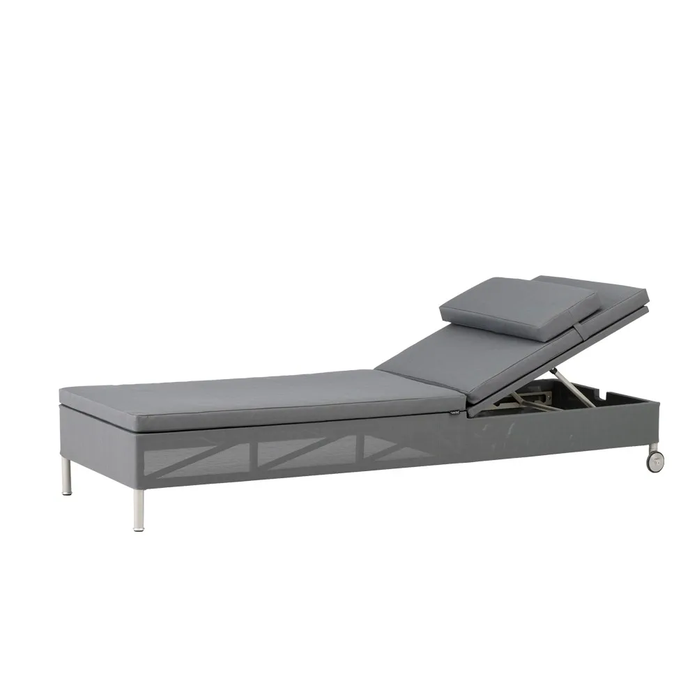 Rest sun lounger, Cane-Line Natté grey, single Cane-line