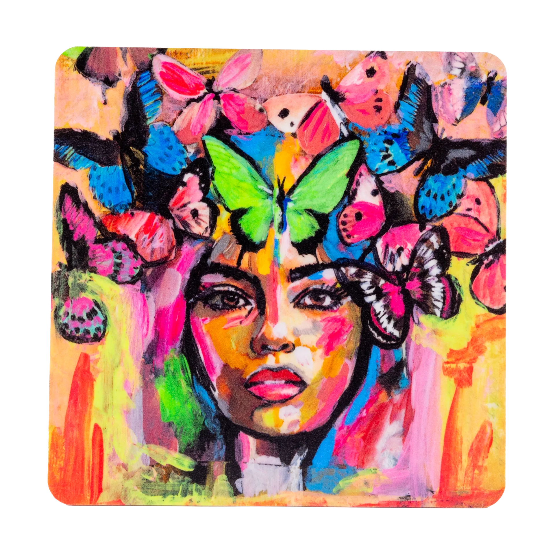 Coming back to life glass coaster 9x9 cm, Multi Carolina Gynning