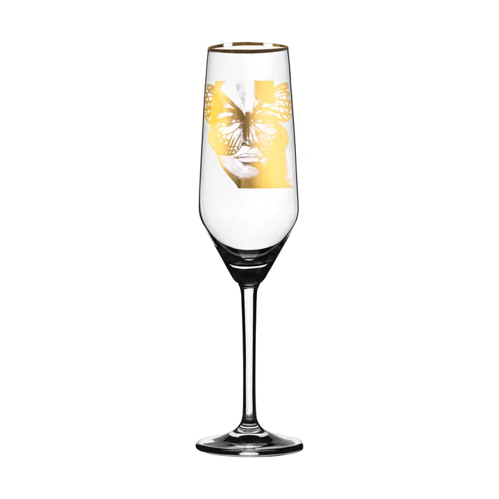 Golden Butterfly champagne glass 30 cl - Gold - Carolina Gynning