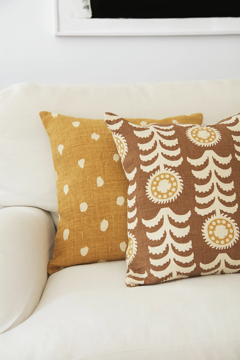 Alok cushion cover 50x50 cm, Taupe-spicy yellow Chhatwal & Jonsson