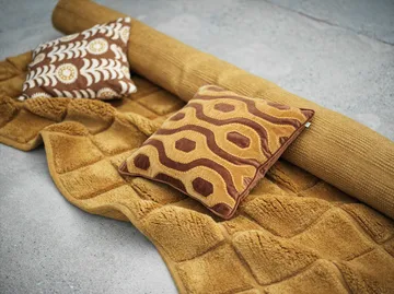 Alok cushion cover 50x50 cm - Taupe-spicy yellow - Chhatwal & Jonsson