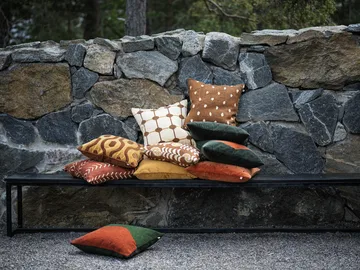 Alok cushion cover 50x50 cm - Taupe-spicy yellow - Chhatwal & Jonsson
