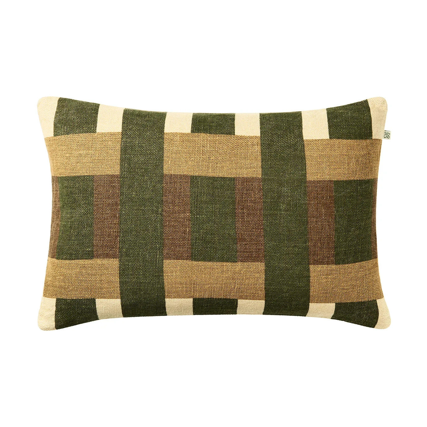 Benaras cushion cover, Cactus Green-Taupe-Khaki, 40x60 cm Chhatwal & Jonsson