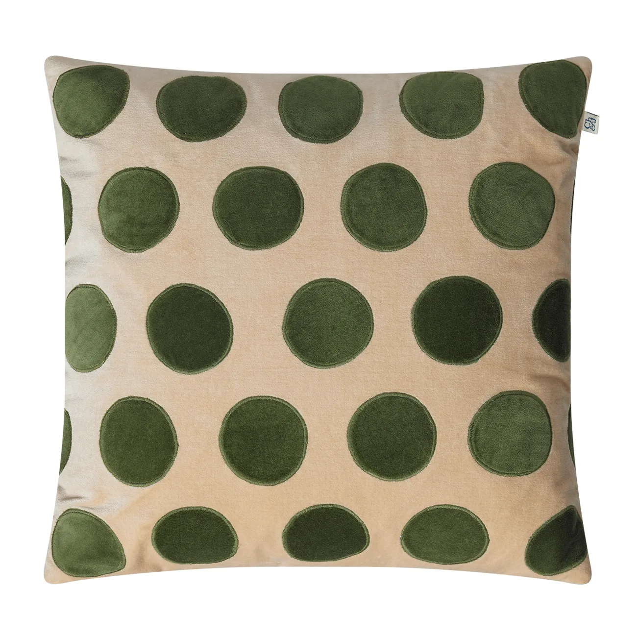 Circle cushion cover 50x50 cm, beige-cactus green Chhatwal & Jonsson