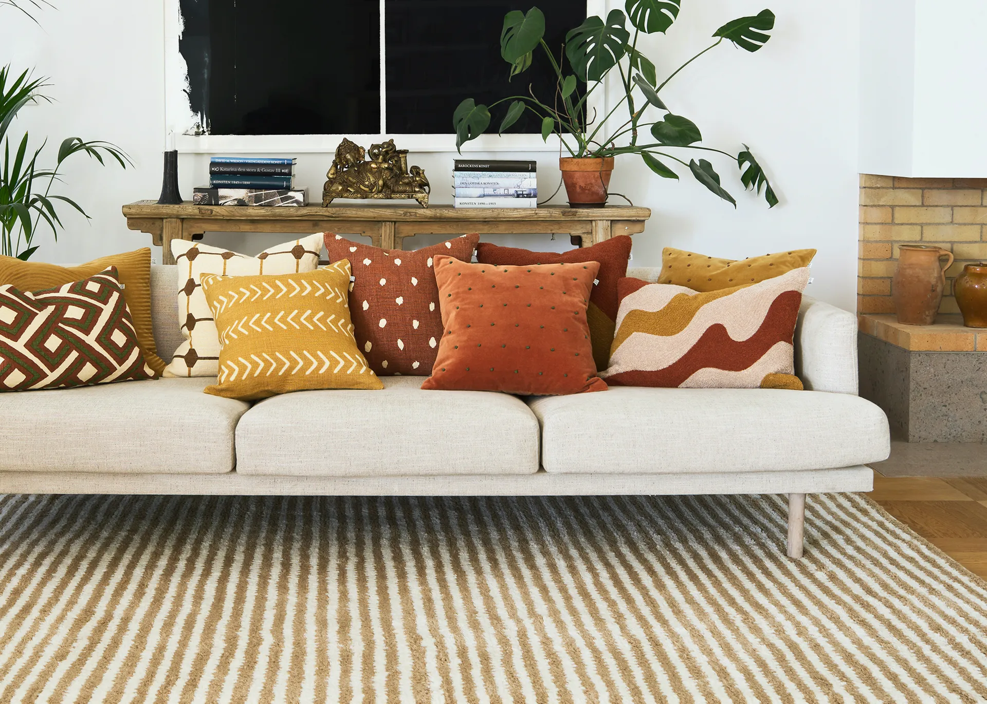 Roma cushion cover 50x50 cm, Terracotta-forest green Chhatwal & Jonsson