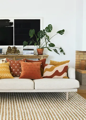 Roma cushion cover 50x50 cm - Terracotta-forest green - Chhatwal & Jonsson