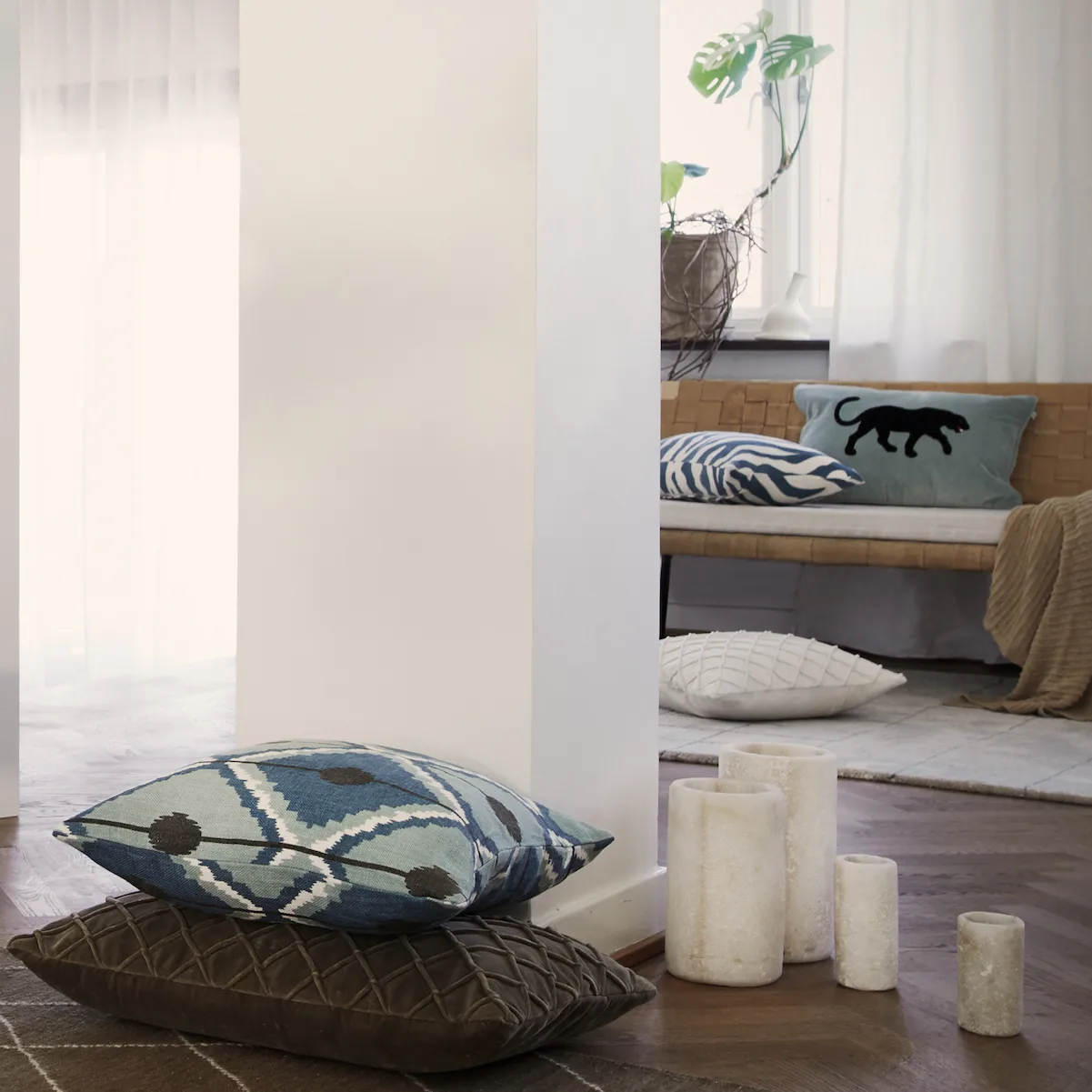 Zebra cushion cover 50x50 cm, Heaven blue Chhatwal & Jonsson