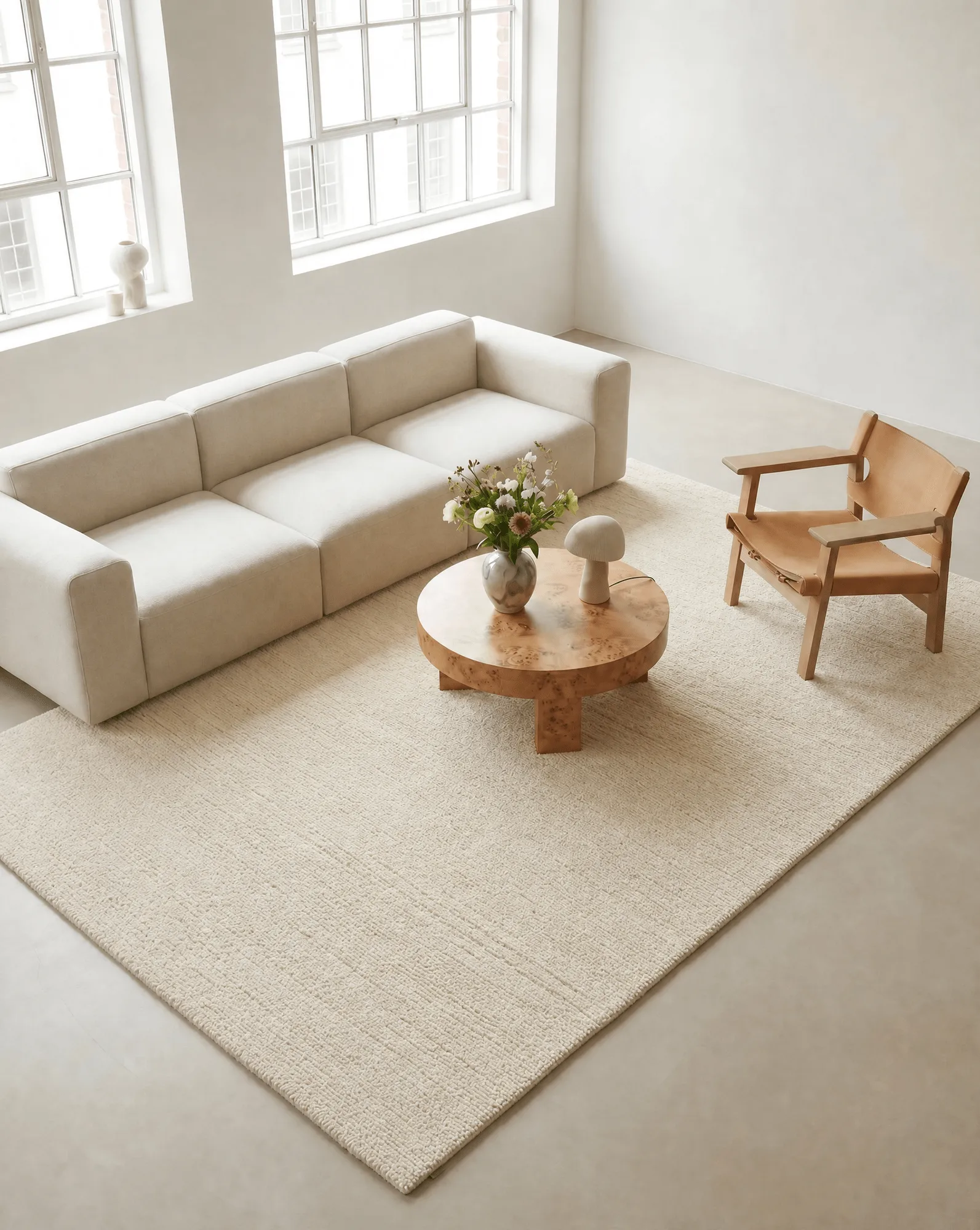 Dune wool rug, Ivory, 200x300 cm Classic Collection