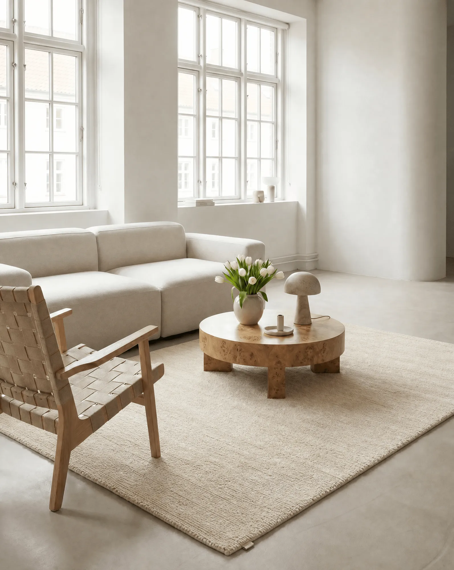 Dune wool rug, Ivory, 200x300 cm Classic Collection