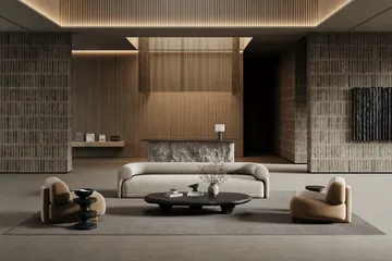 Lobby rug with overlock stitching - Grey, 200x200 cm - Classic Collection