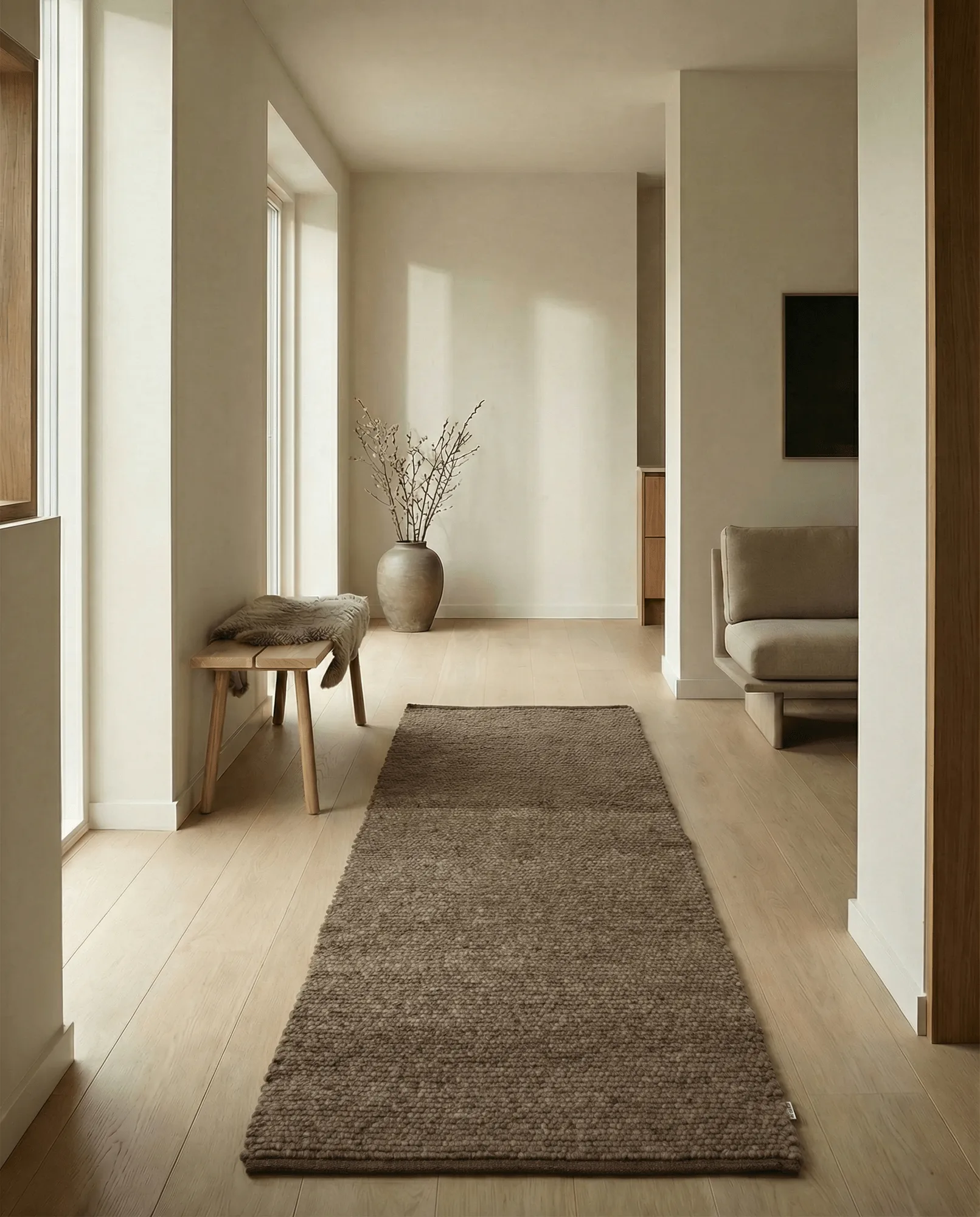Merino Hallway runner, Brown, 80x250 cm Classic Collection