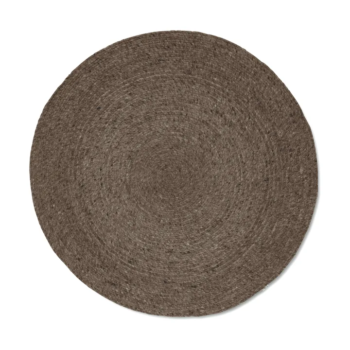 Merino wool carpet round Ø160 cm - Brown - Classic Collection