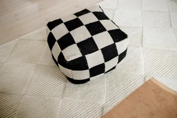 Square pouf 50x50 cm - Black-natural - Classic Collection