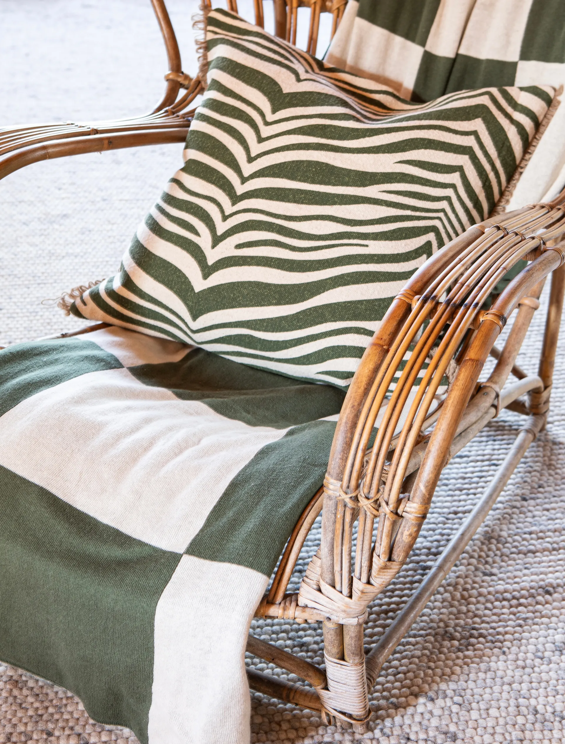 Zebra cushion 50x50 cm, Green Classic Collection