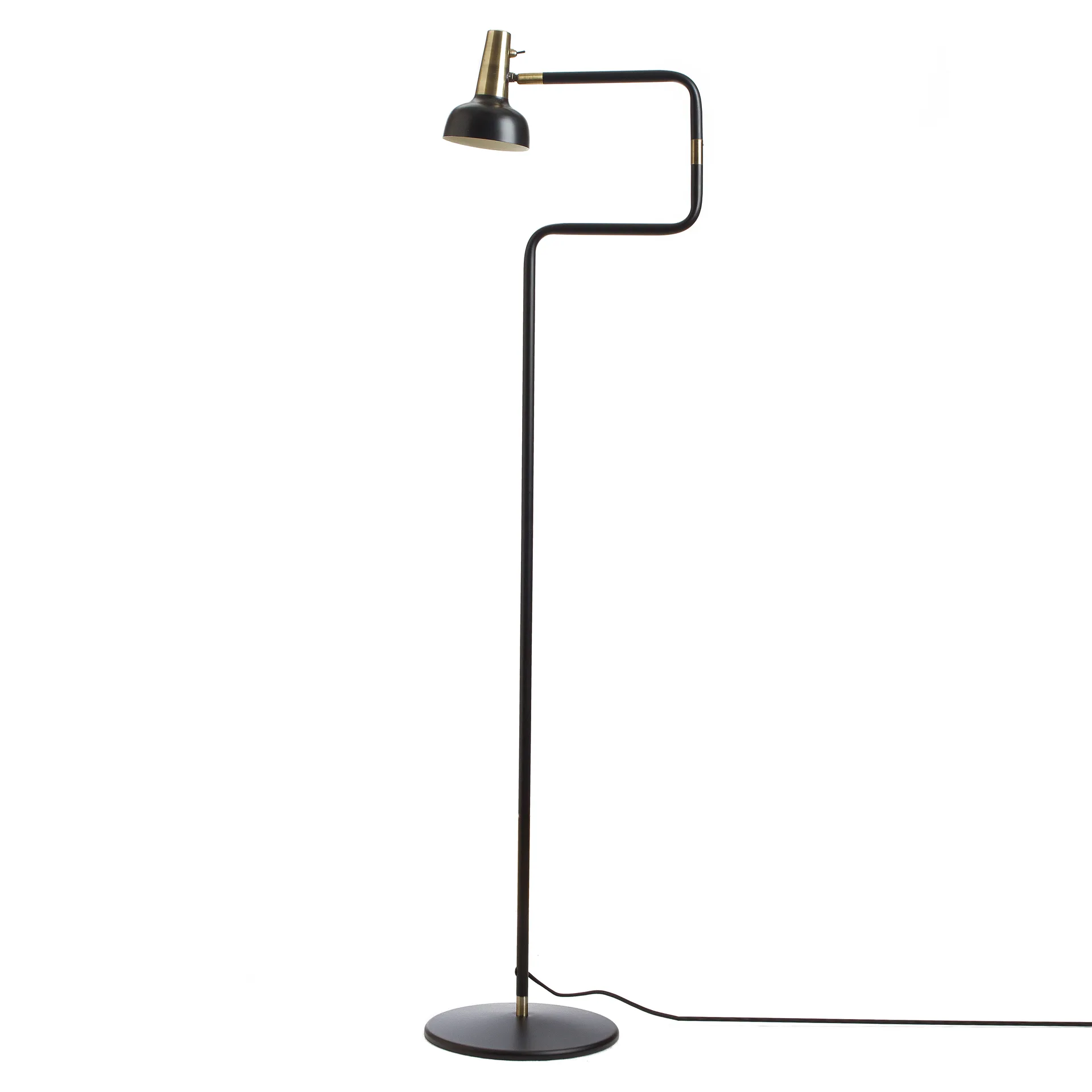 Ray floor lamp, black-brass CO Bankeryd