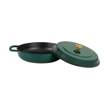 Combekk Enameled cast iron sauté pan Ø28 cm - Holly Green-gold knob - Combekk