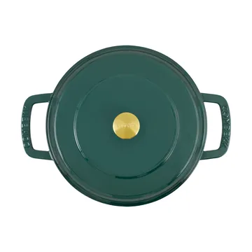 Combekk Enameled cast iron sauté pan Ø28 cm - Holly Green-gold knob - Combekk
