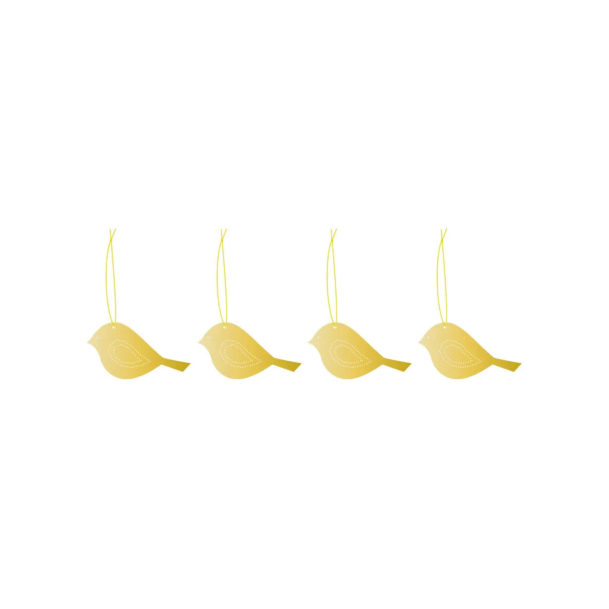 Cooee bauble brass 4-pack, Winter bird Cooee Design