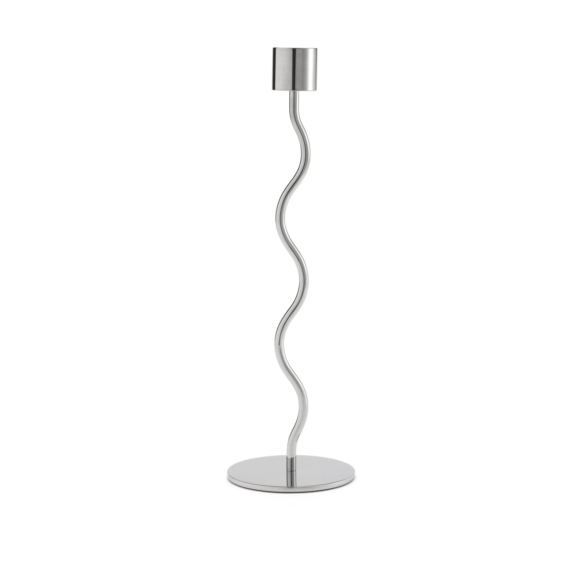 Curved candle holder 26 cm, Rostfritt stål Cooee Design