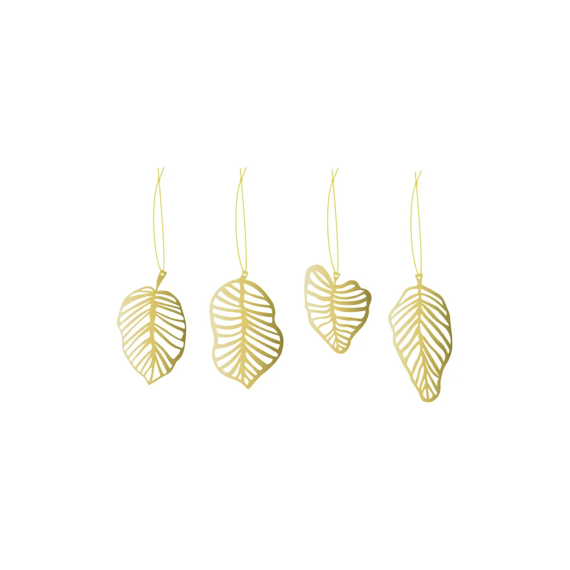 Decorative leaf hanger 4-pack, brass Cooee Design