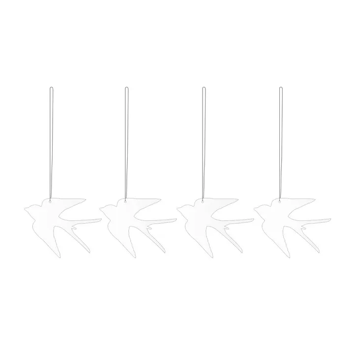 Easter Deco bird Easter decoration 4-pack - White - Cooee Design