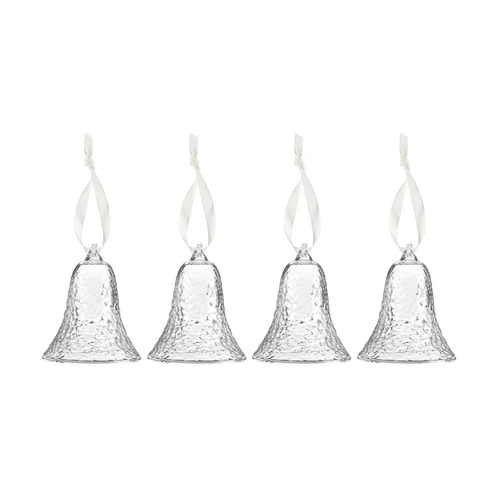 Gry bell clock 8 cm 4-pack - Clear - Cooee Design