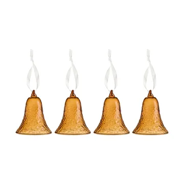 Gry bell clock 8 cm 4-pack - Cognac - Cooee Design