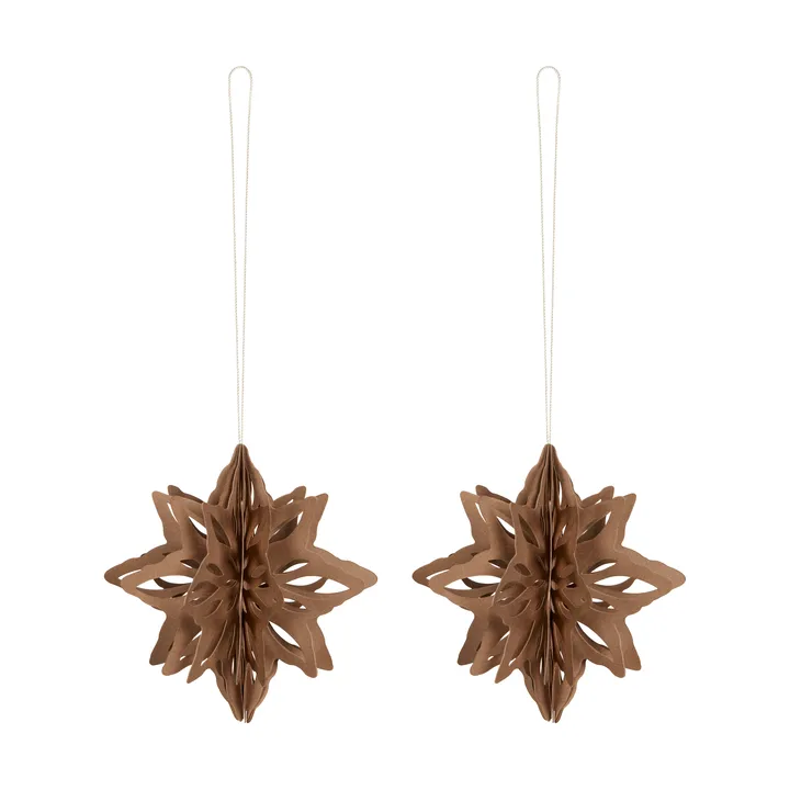 Paper Nova star decoration hanger 2-pack - Coffee - Cooee Design