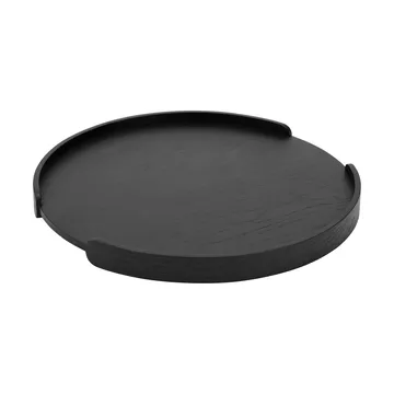 Woody tray - Black-stained oak, Ø35 cm - Cooee Design