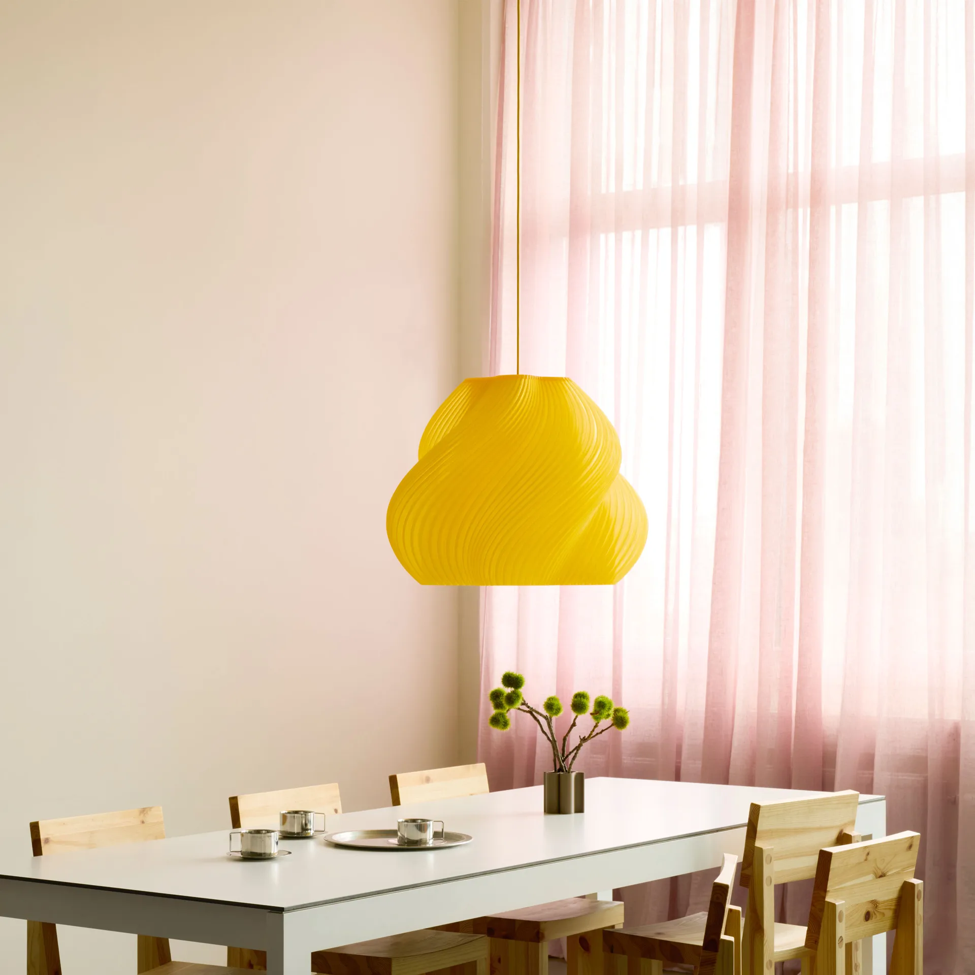 Soft Serve pendant, Limonello sorbet-brass, Mega, 60 cm Crème Atelier