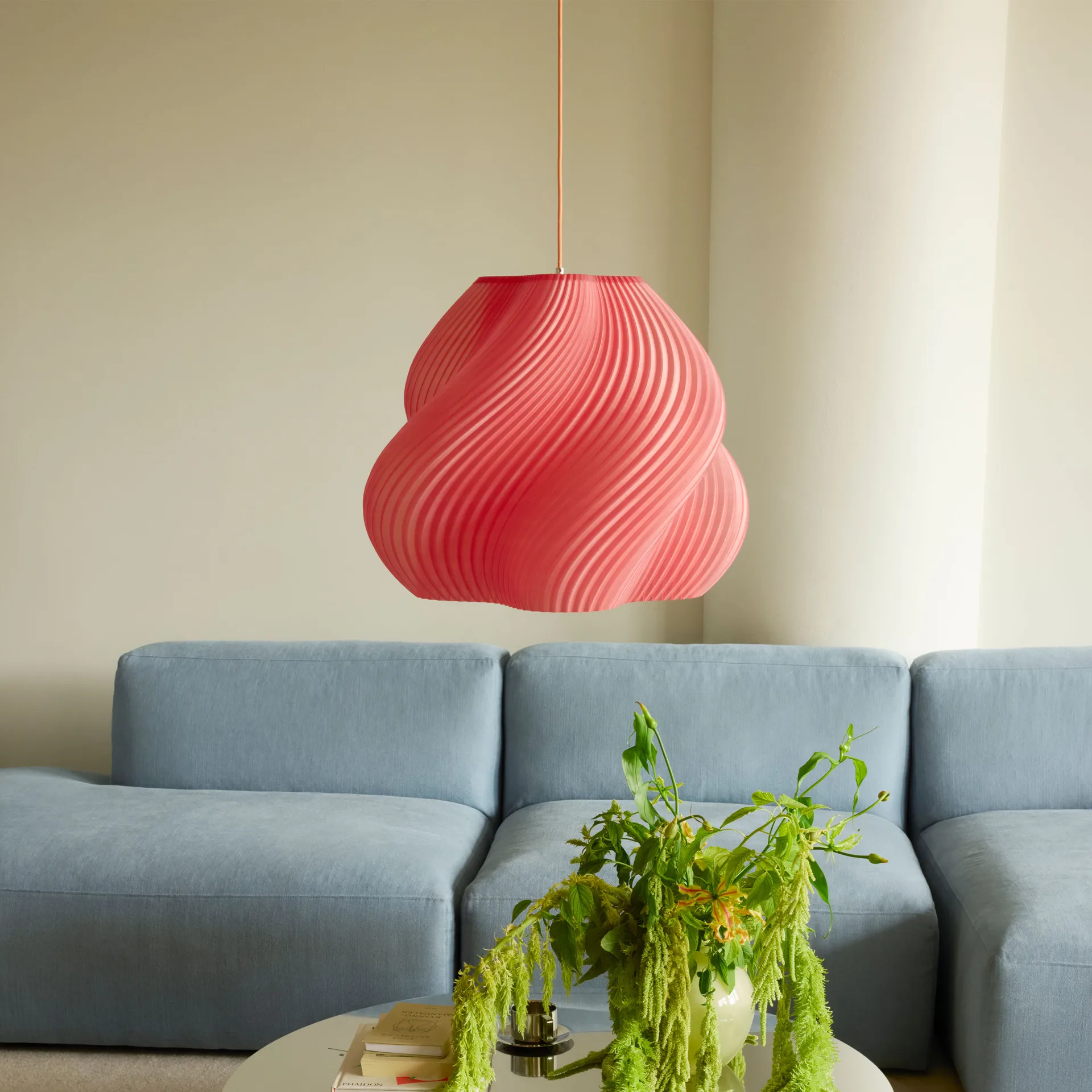 Soft Serve pendant, Peach sorbet-brass, Mega, 60 cm Crème Atelier