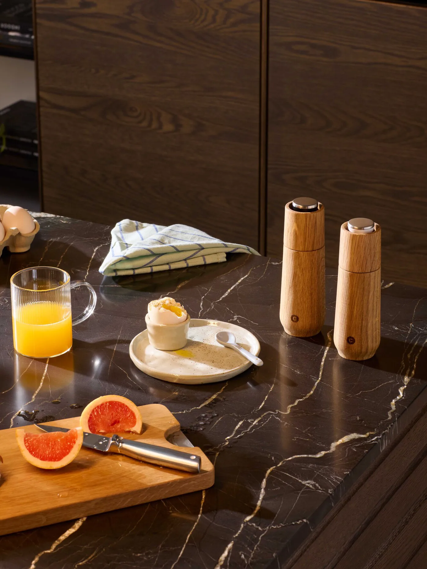 Champagne salt and pepper mill set, Natural, 2-piece Crushgrind
