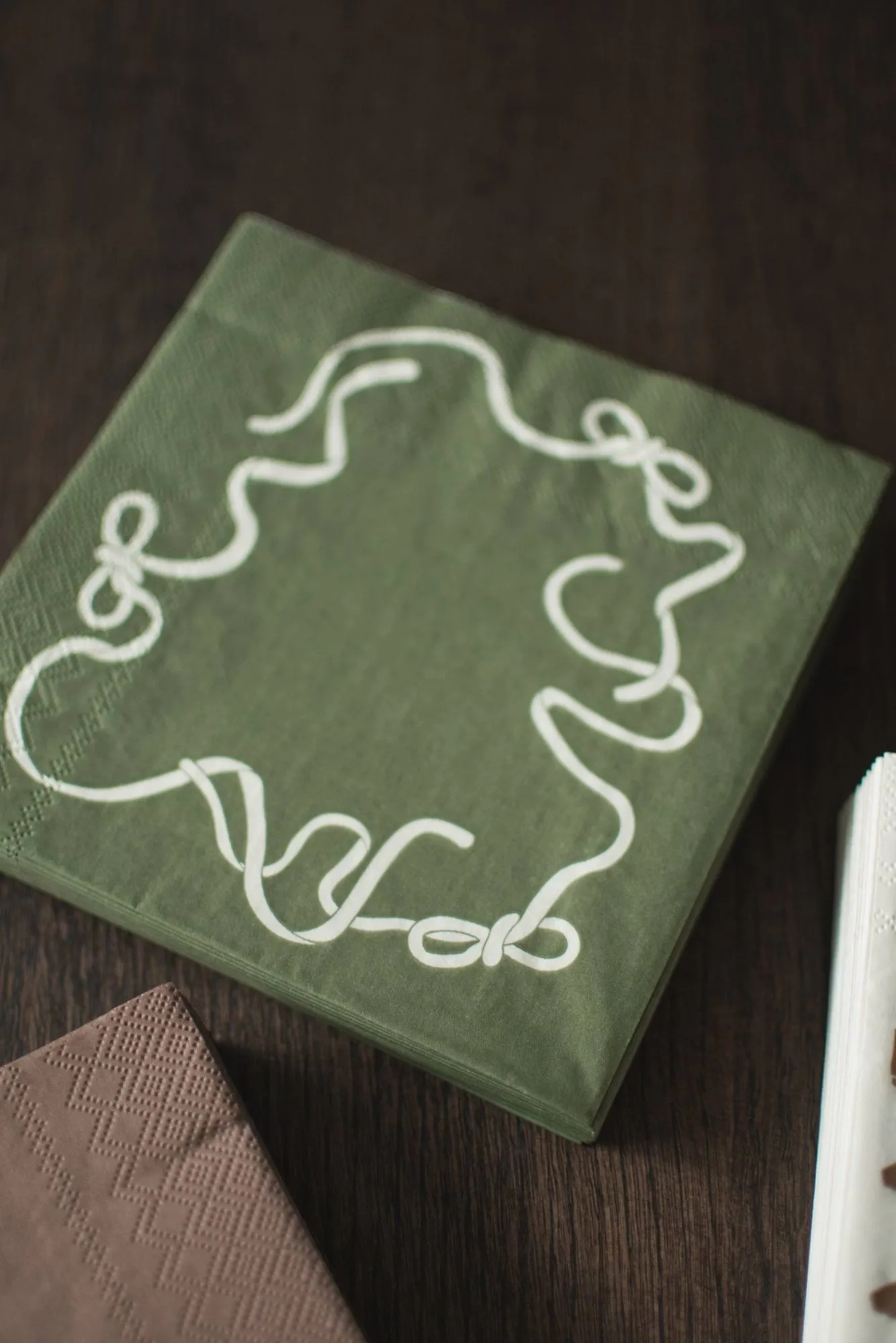 Bow paper napkin 33x33 cm 20-pack, Green DBKD