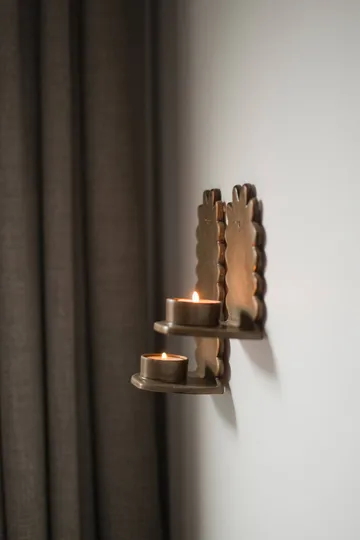 Flowery wall candle holder - Beige - DBKD