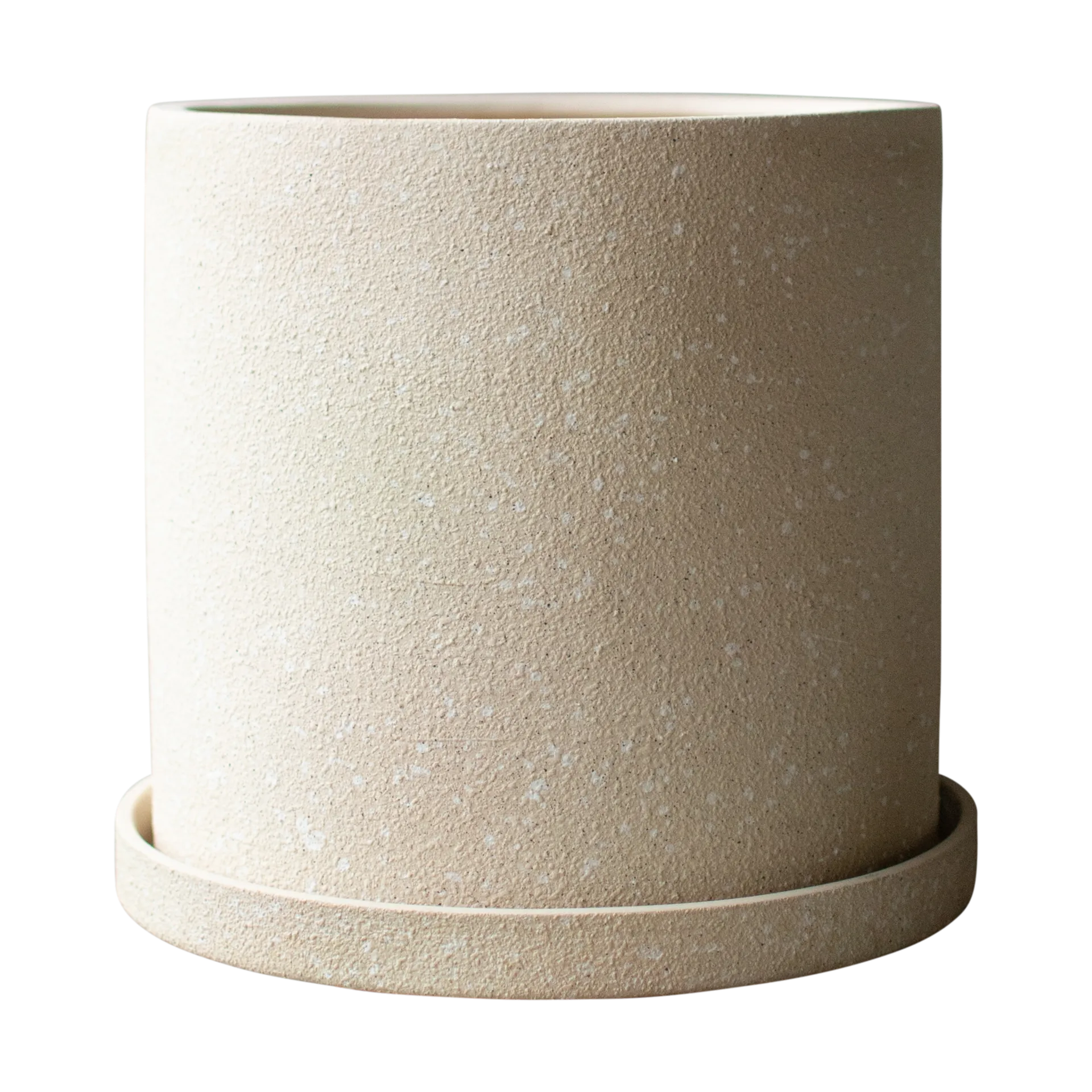 Grow pot Ø30 cm with saucer, Creme structure DBKD