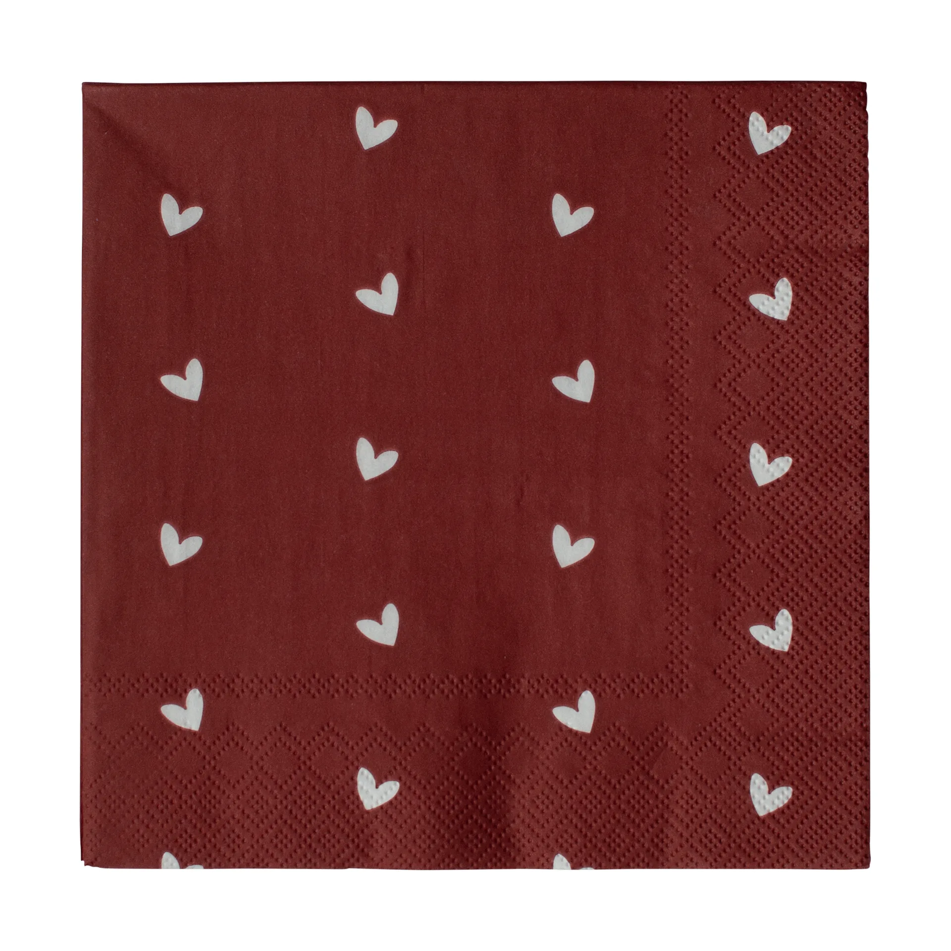 Heart paper napkin 33x33 cm 20-pack, Dark red DBKD