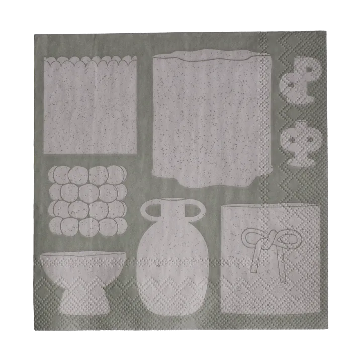 Illustration paper napkin 33x33 cm 20-pack - Beige - DBKD