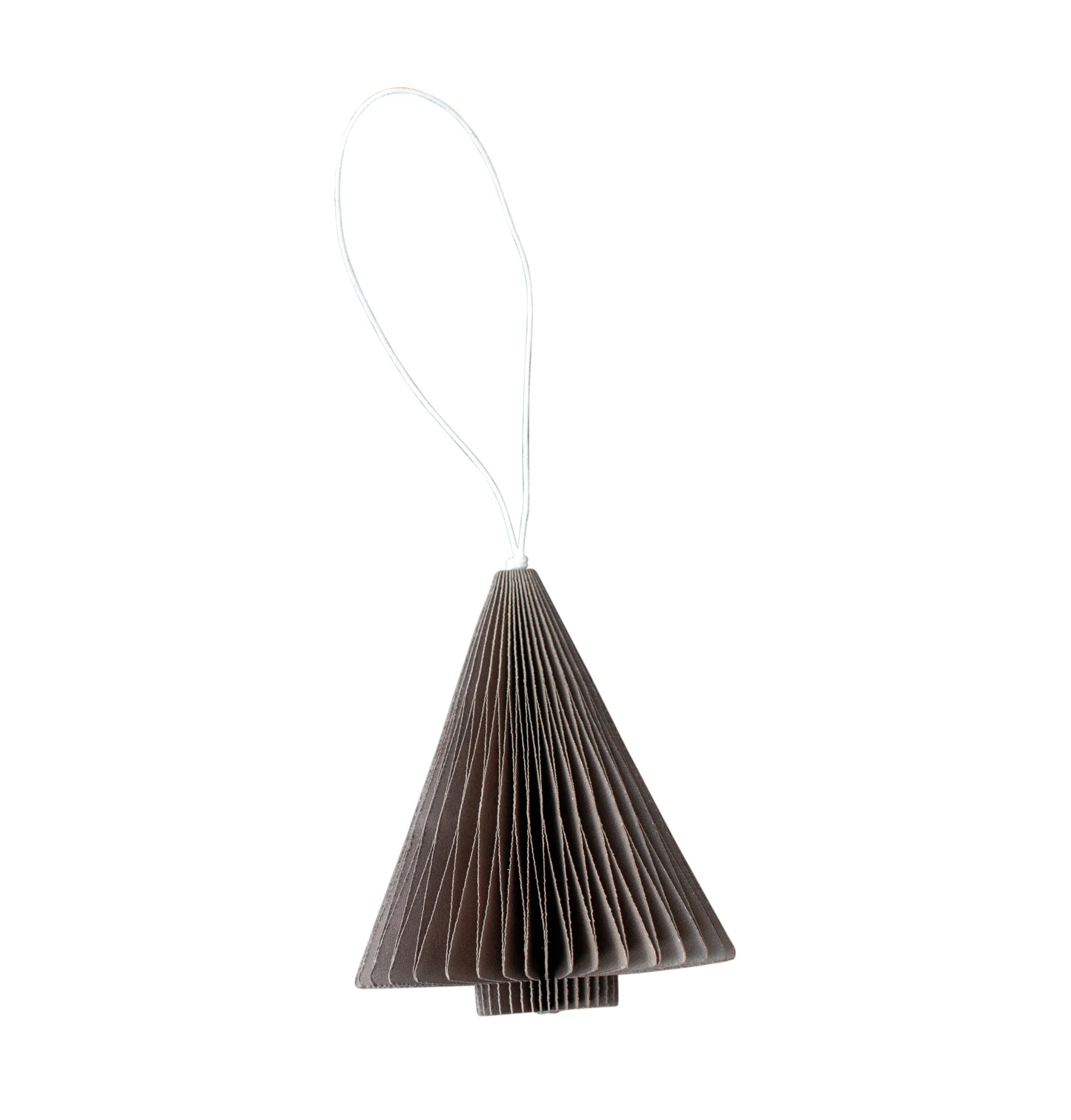 Paper tree hanging Christmas decorations 7 cm, Brown DBKD