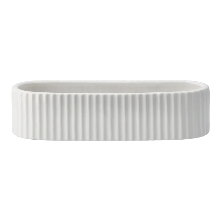 Stripe advent candle 30 cm - Shiny white - DBKD
