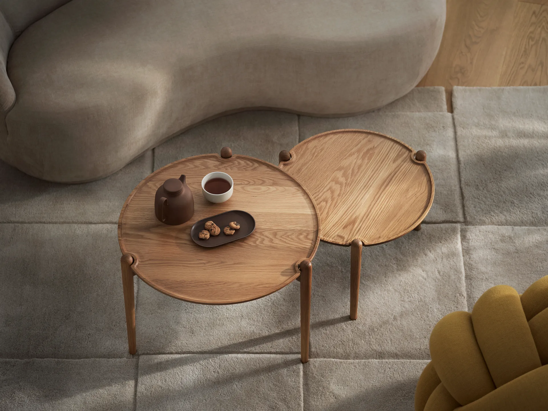 Aria coffee table, Oak, Ø50x37 cm Design House Stockholm