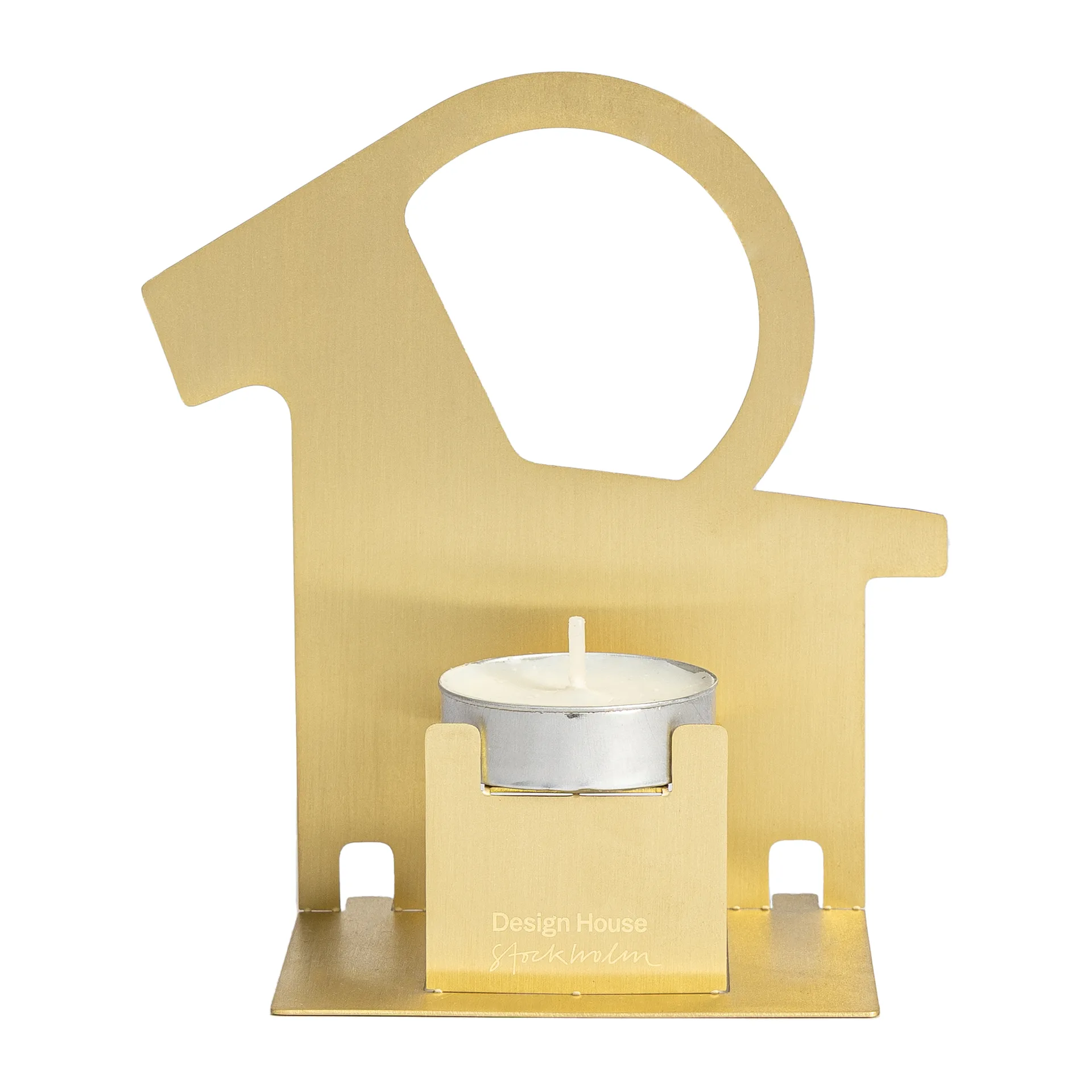 Pop-up tea light holder Christmas goat, brass Design House Stockholm