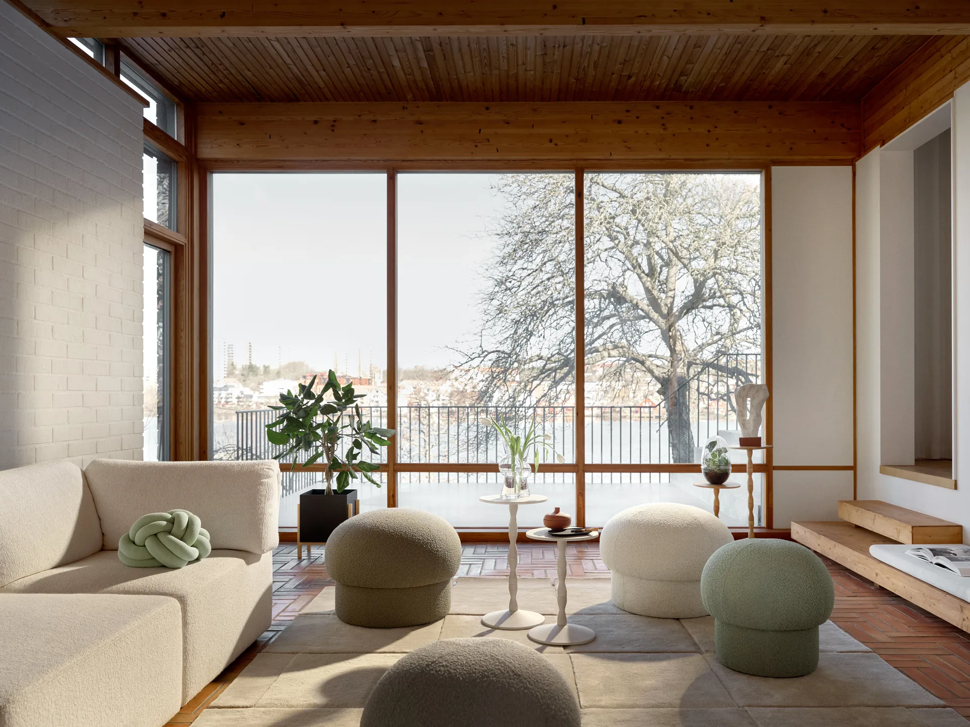 Uno pouf Ø65 cm, Brown Design House Stockholm