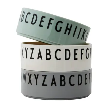 Breakfast Dinner Lunch bowl 3-pack - green - Design Letters