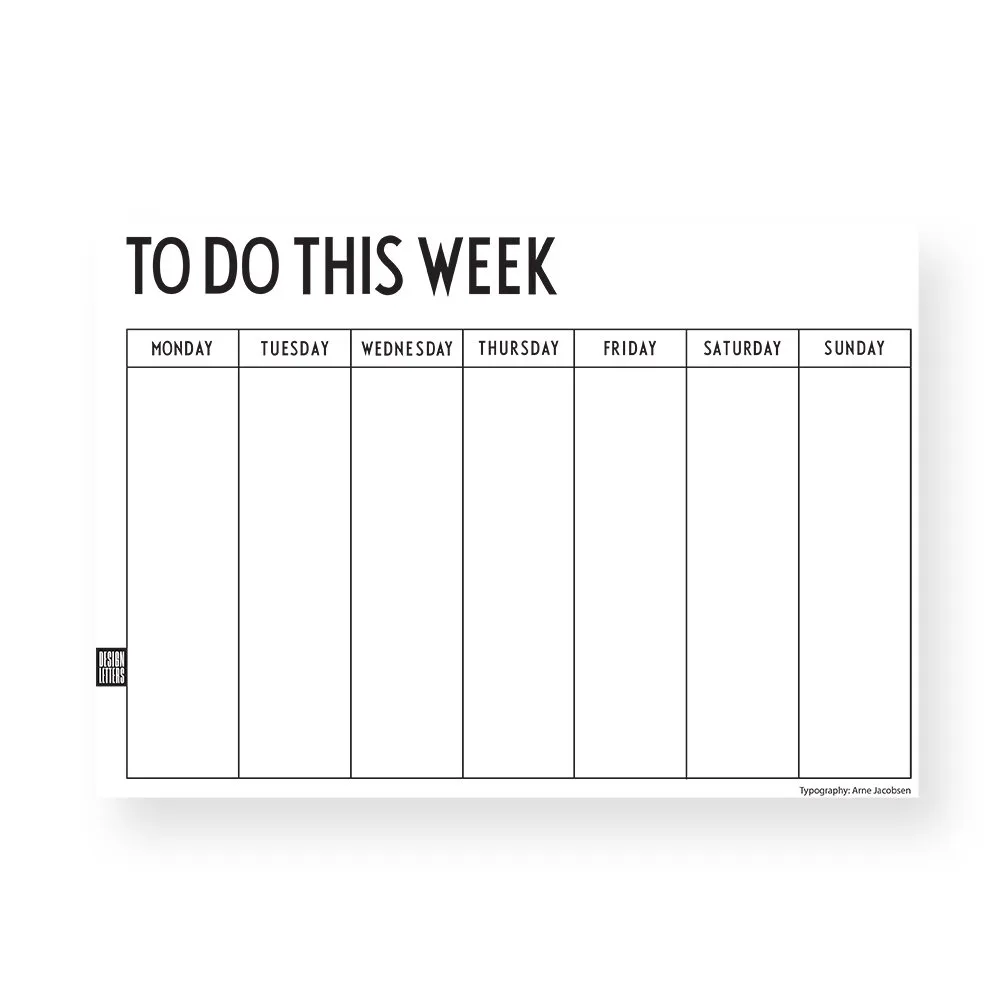 Design Letters weekly planner, A4 Design Letters