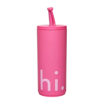 Travel Life thermos with straw 50 cl - Hi-cherry pink - Design Letters
