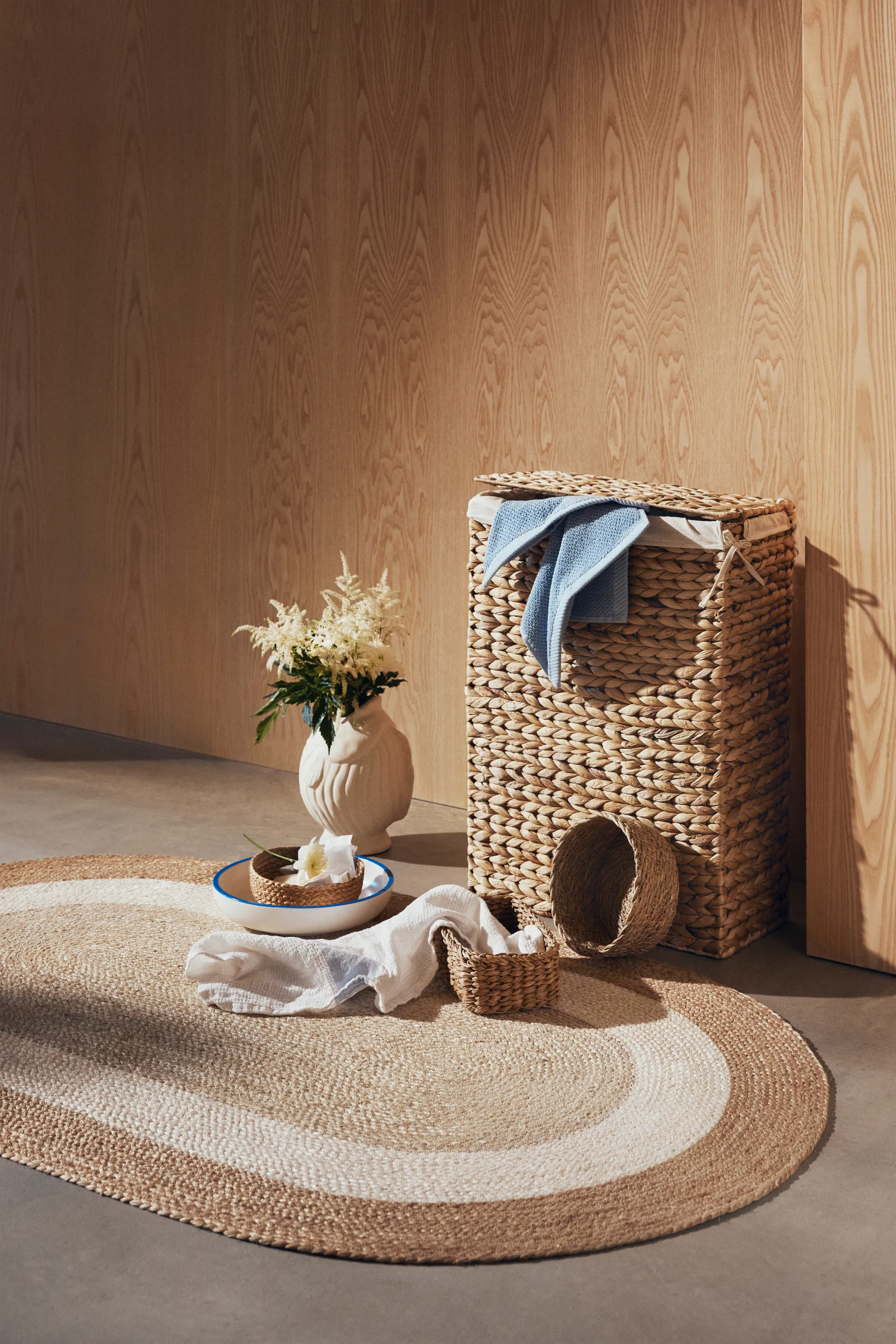 Elin striped oval jute rug 92x150 cm, Natural Dixie