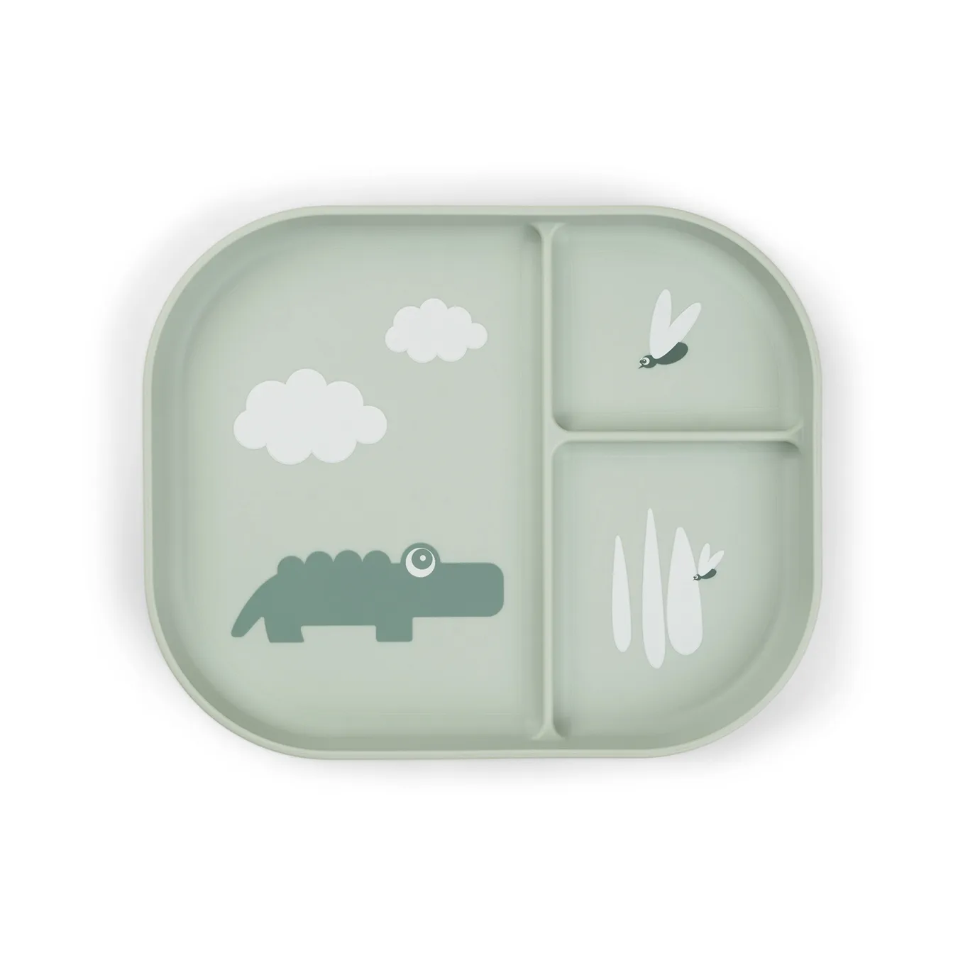 Croco foodie children's plate 18x22 cm, Green Done by deer