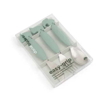 Deer Friends Easy-grip cutlery set 3 pieces - Green - Done by deer